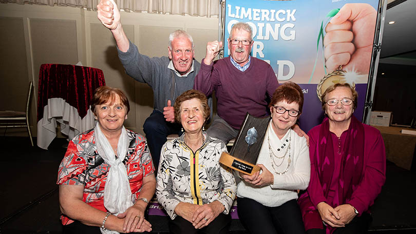 Pictured are members of the Ardpatrick Tidy Towns Committeee celebrating their win, front row left to right, Eileen O'Sullivan, Peggy Lee, Ann McGrath and Catherine Herbert, back row left to right, David Best and Pat Casey. Photo by Alan Place