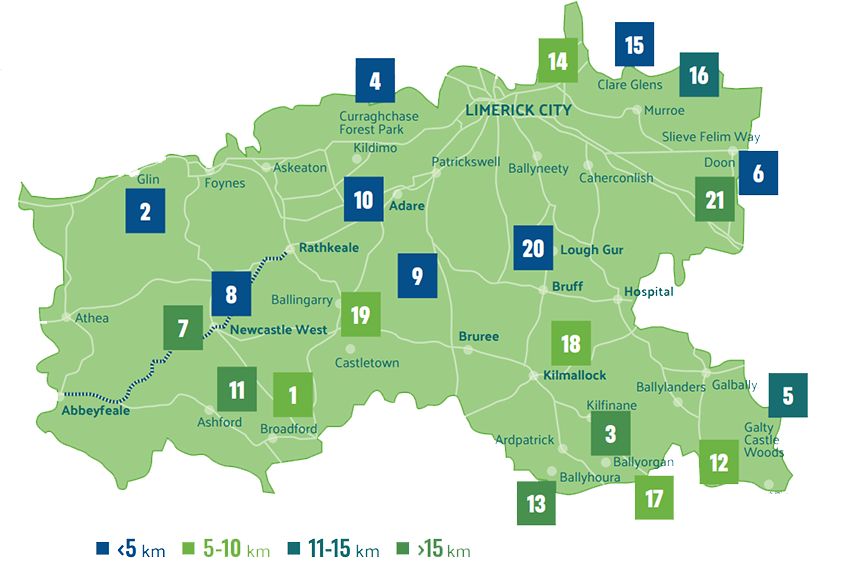 Limerick on Root Walking & Running Guide Map